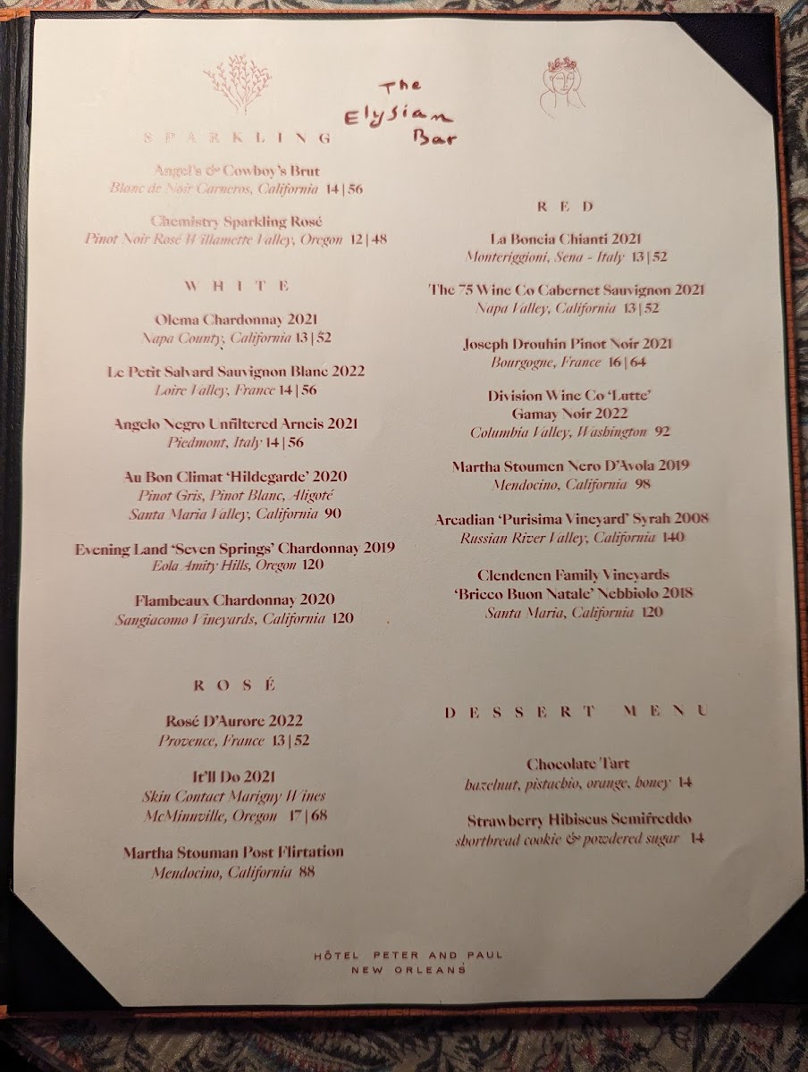 Menu The Elysian Bar-5