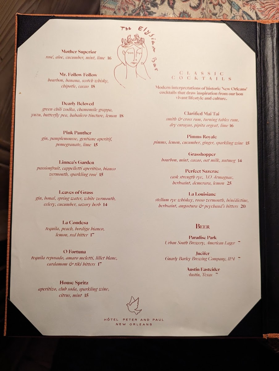 Menu The Elysian Bar-6