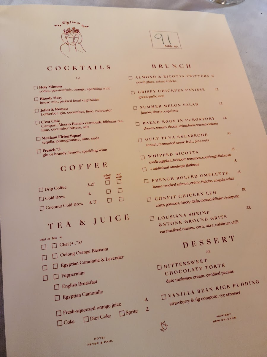 Menu The Elysian Bar-8