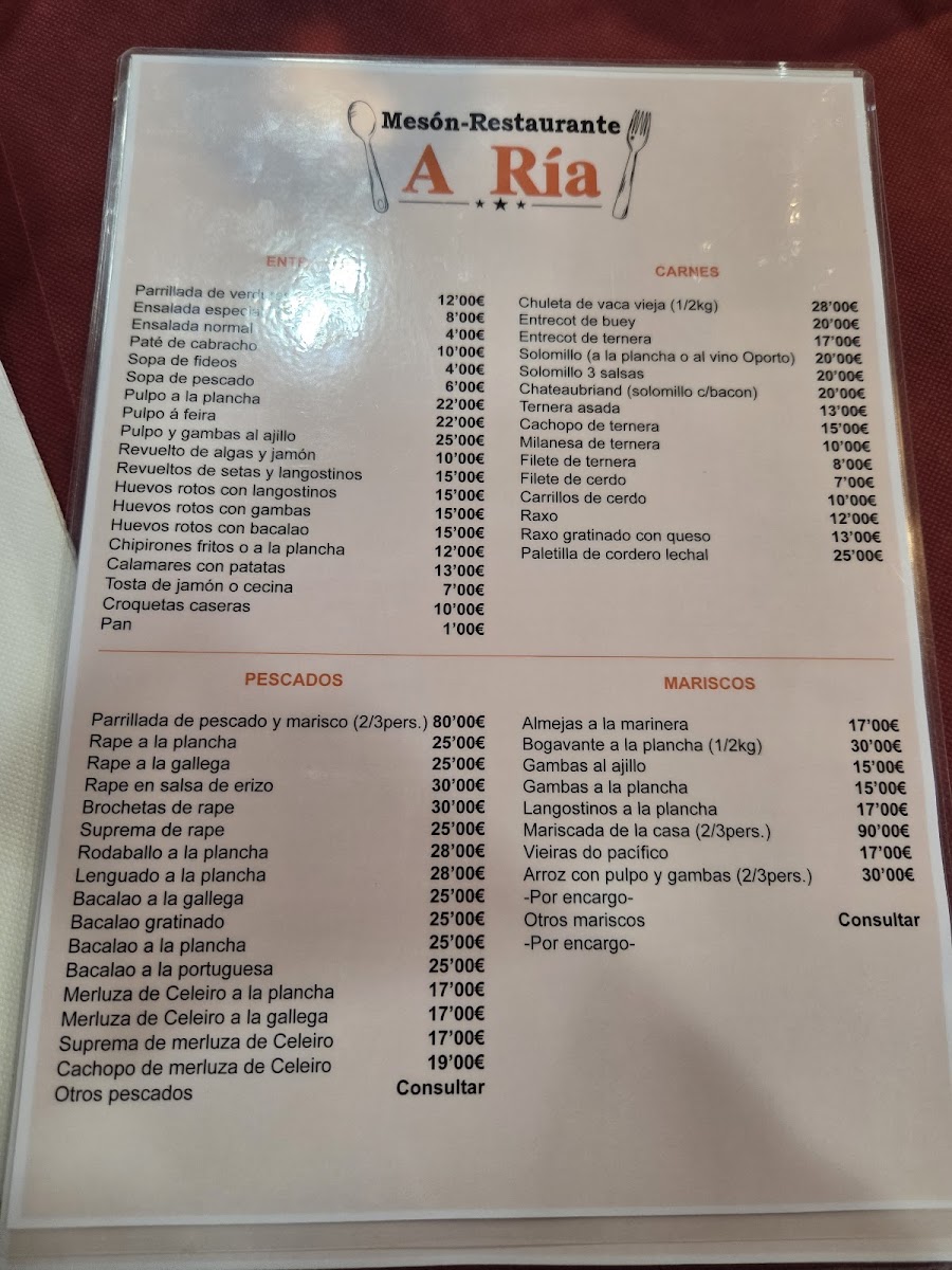 Menu The Estuary Meson Restaurant-1