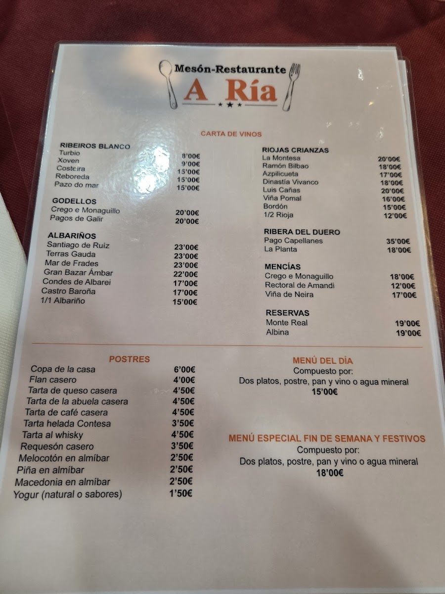 Menu The Estuary Meson Restaurant-2
