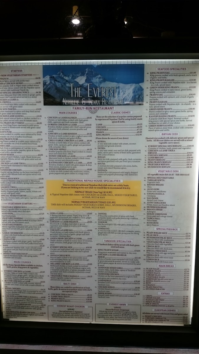 Menu The Everest Nepalese & Indian Cuisine-7