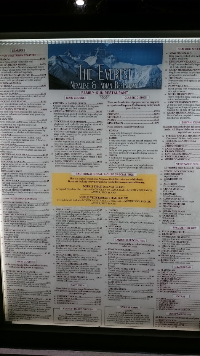 Menu The Everest Nepalese & Indian Cuisine-9