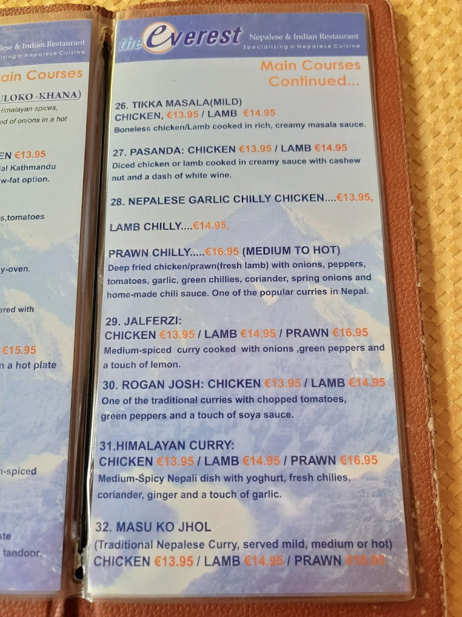 Menu The Everest Restaurant-1