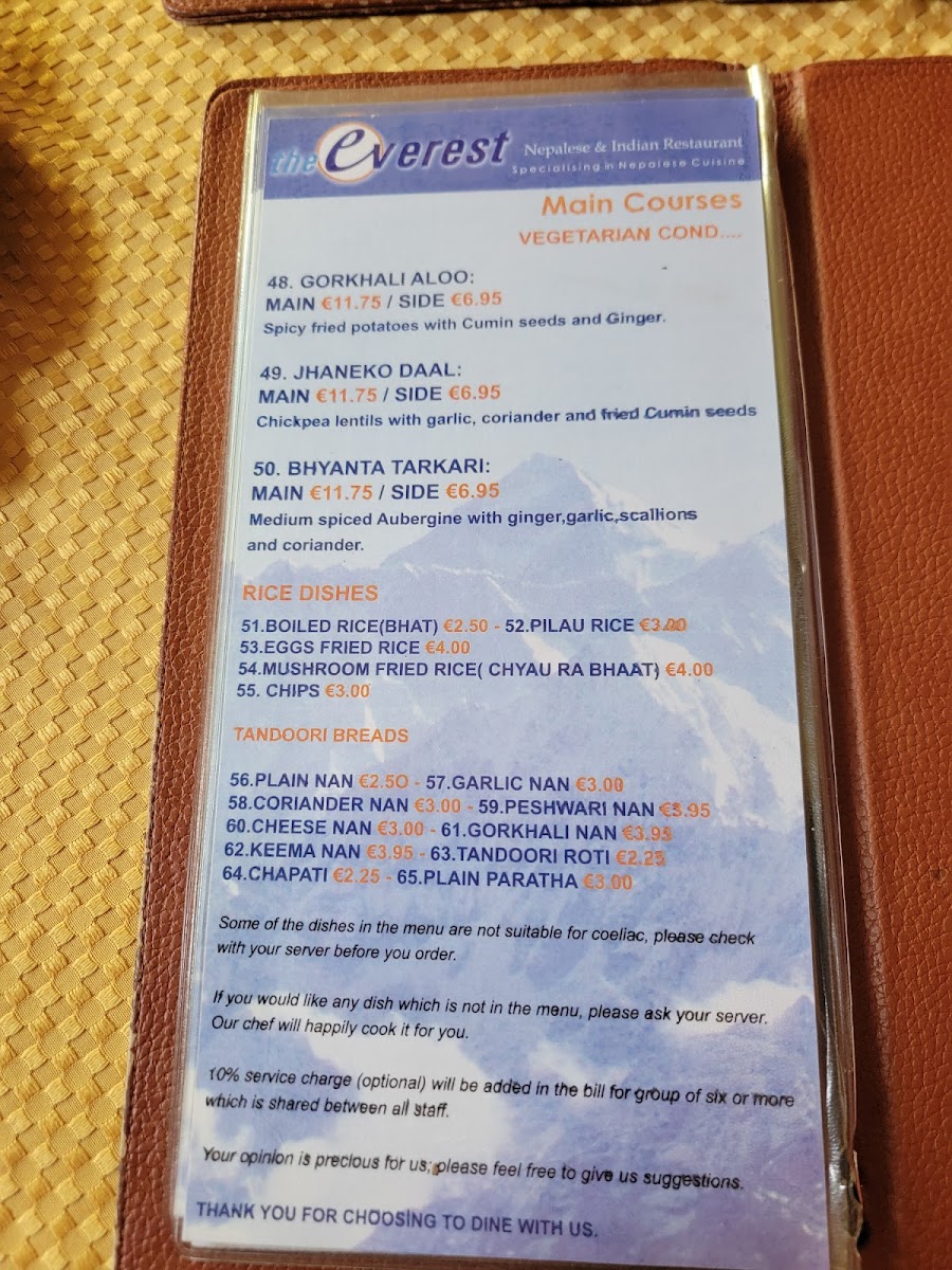 Menu The Everest Restaurant-2