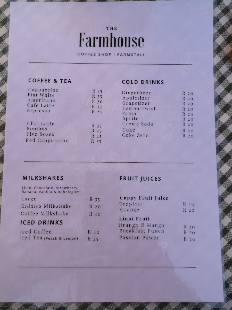 Menu The Farmhouse | Hofmeyr-5