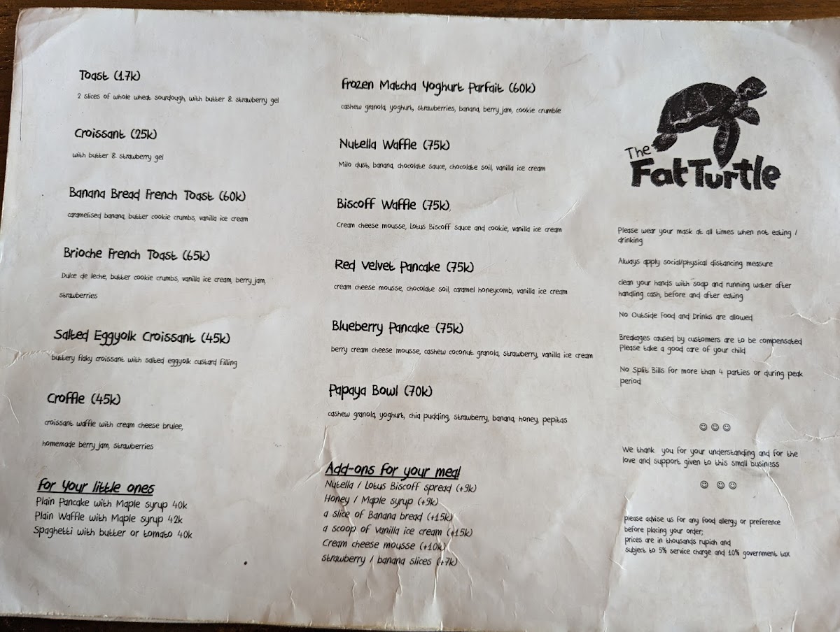 Menu The Fat Turtle-1