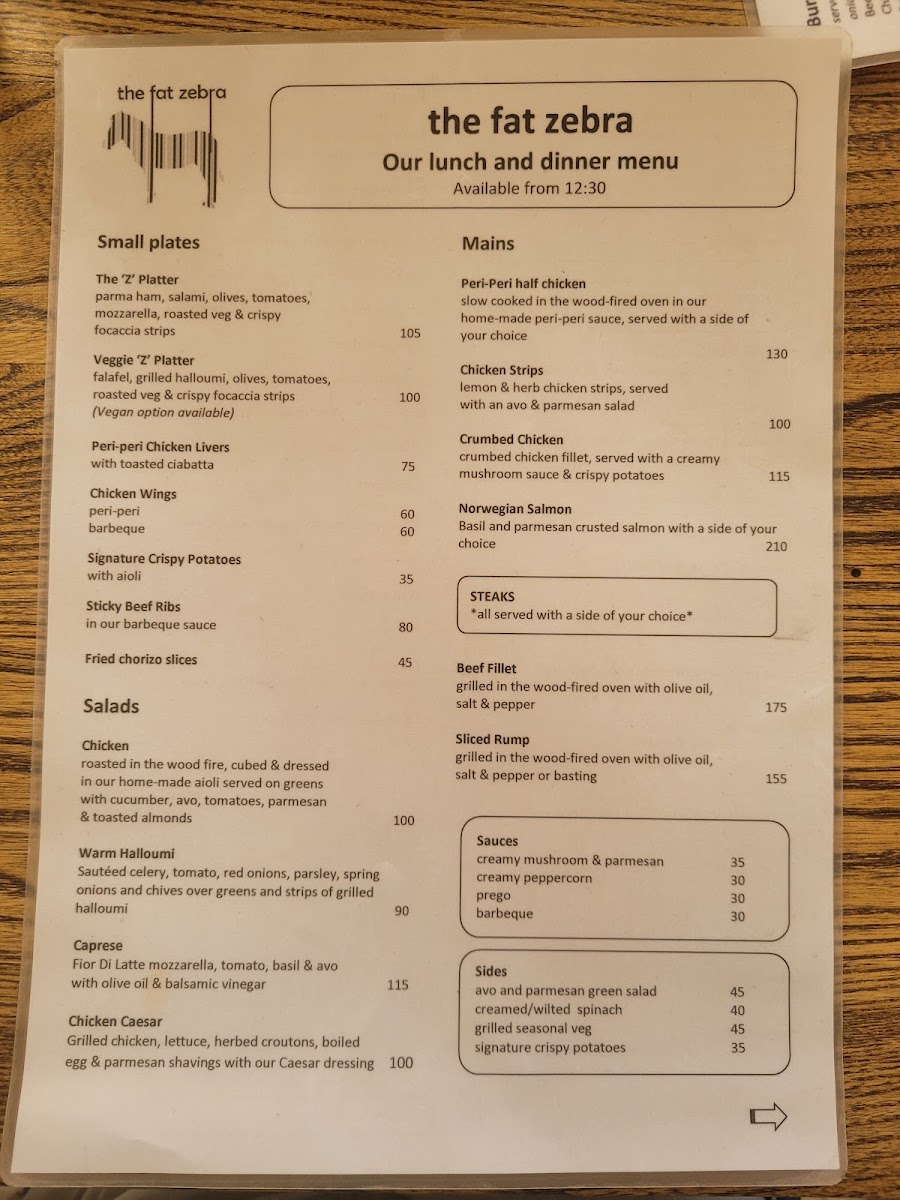 Menu The Fat Zebra Hazelwood-3