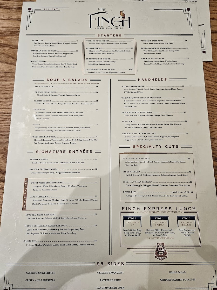 Menu The Finch-1
