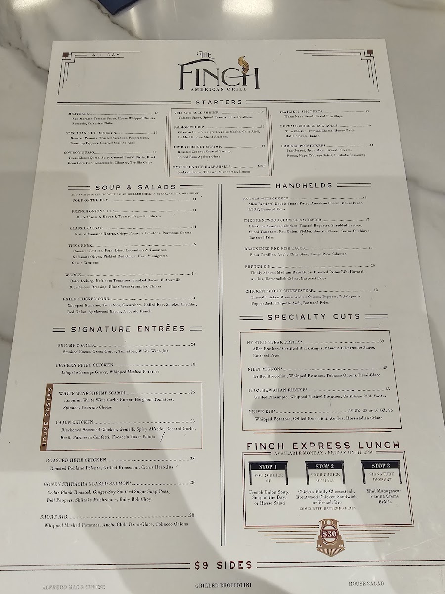 Menu The Finch-2