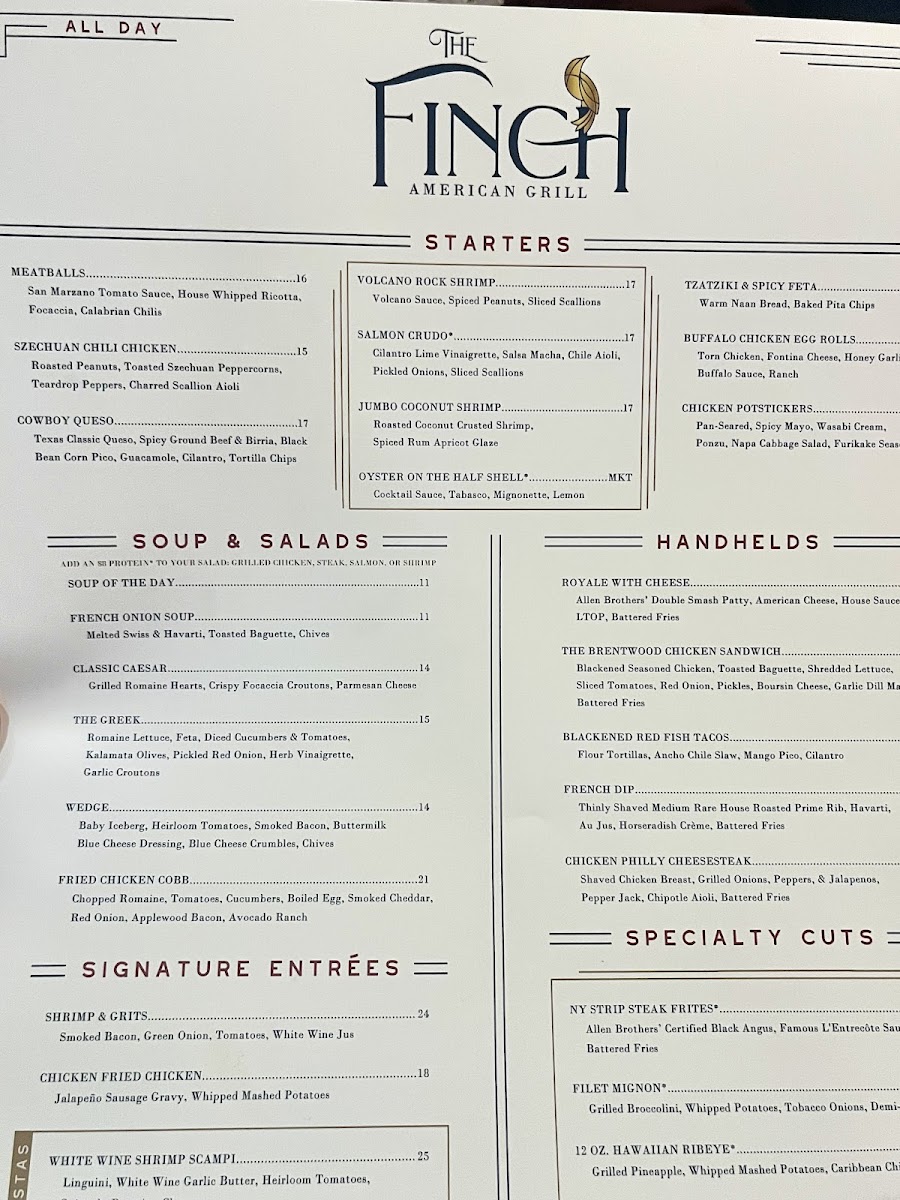 Menu The Finch-3