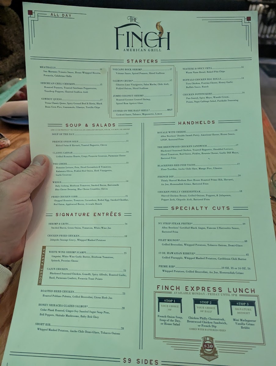 Menu The Finch-4