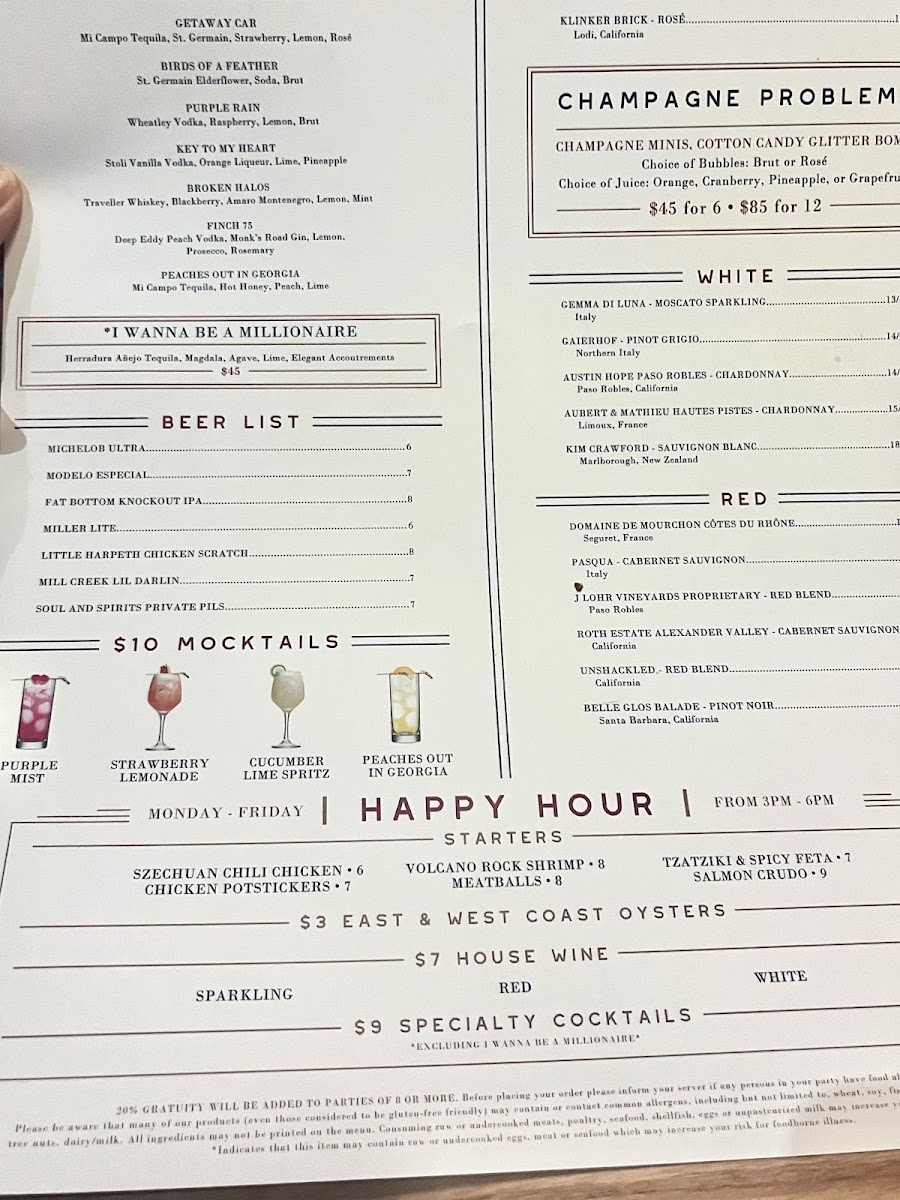 Menu The Finch-8