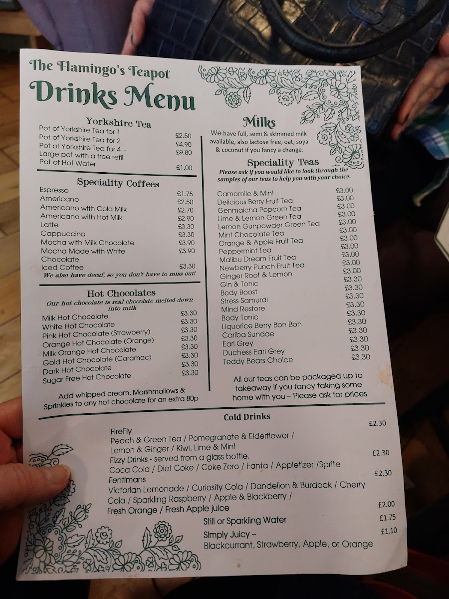 Menu The Flamingo's Teapot-5