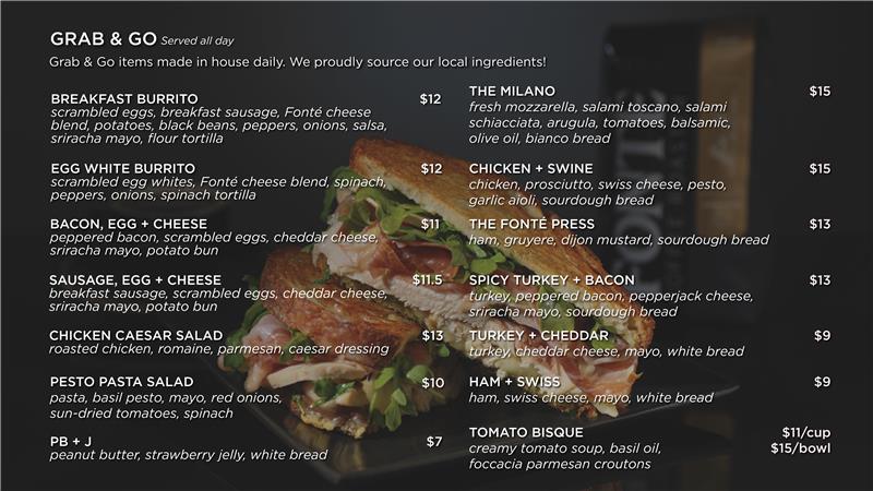 Menu The Fonte Bar At Rainier Square-1