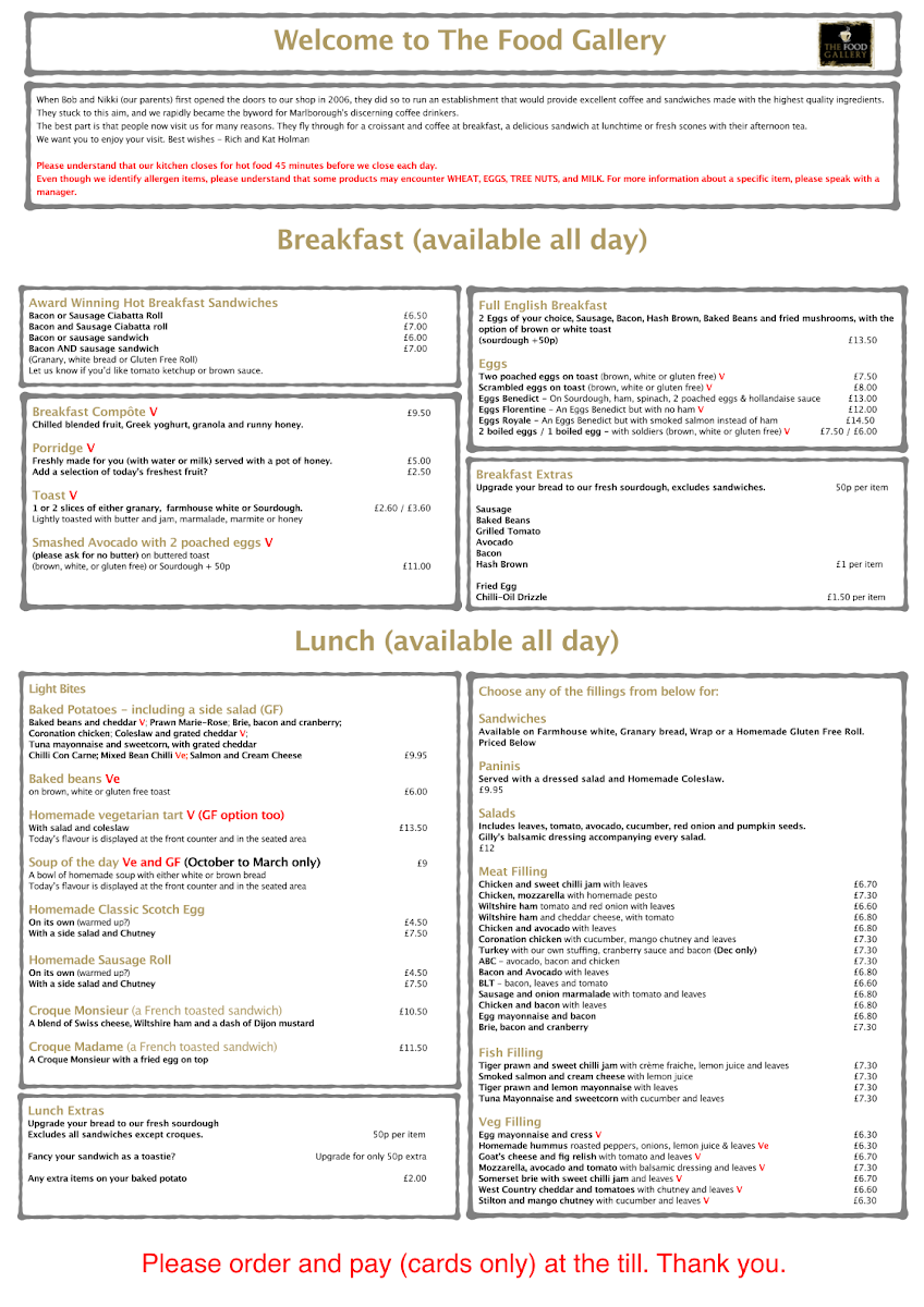 Menu The Food Gallery-1
