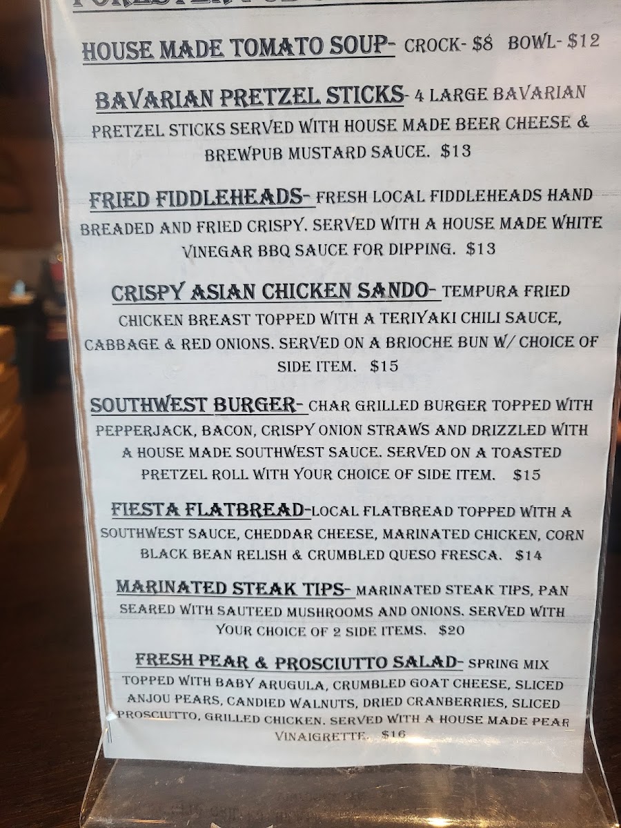 Menu The Forester Pub-2