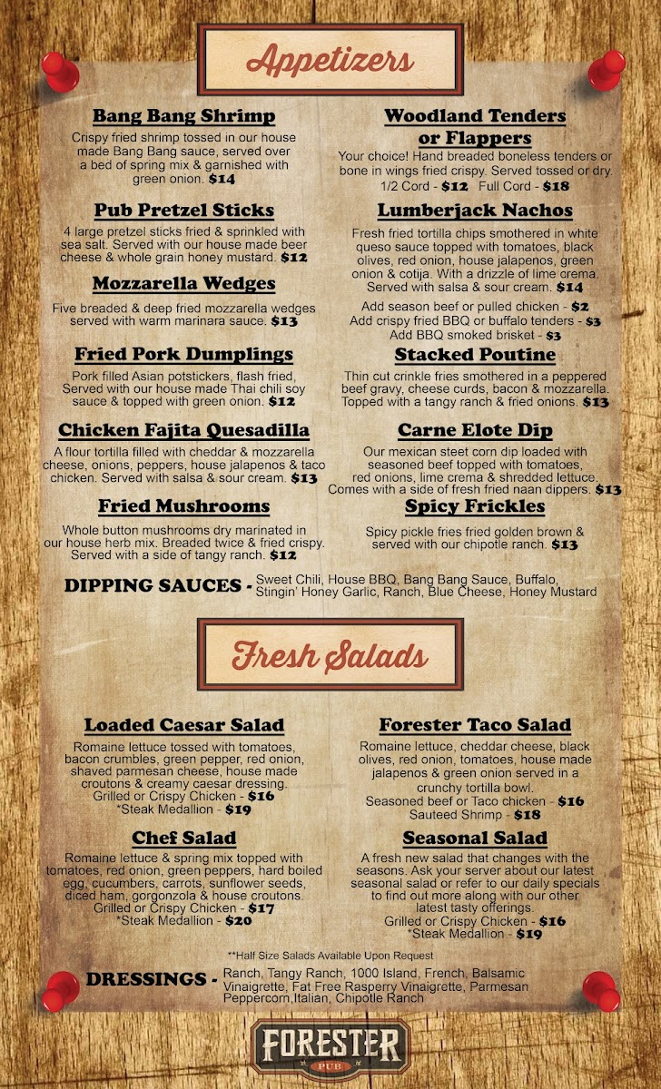 Menu The Forester Pub-5