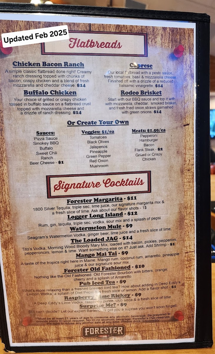 Menu The Forester Pub-7