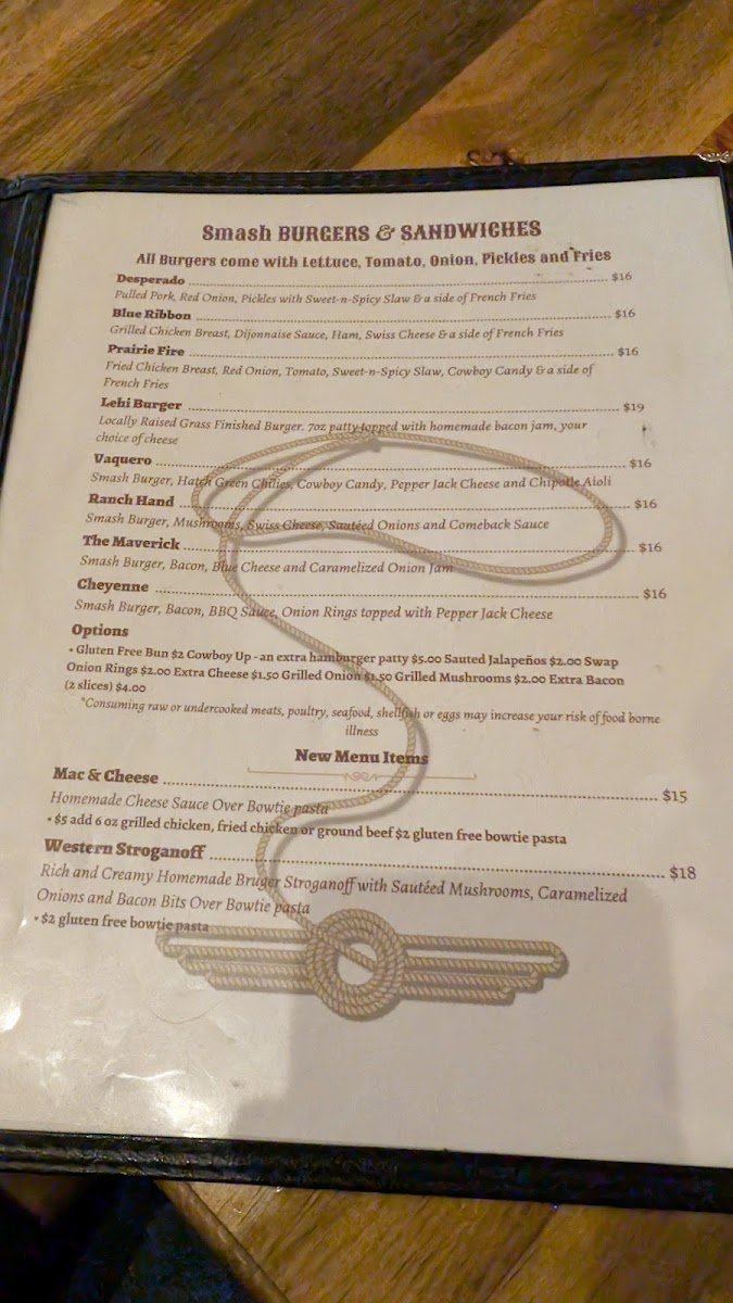 Menu The Forks Mercantile And Saloon-1