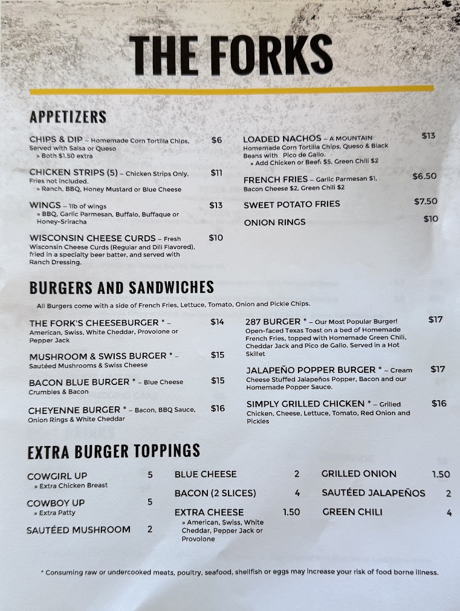 Menu The Forks Mercantile And Saloon-2