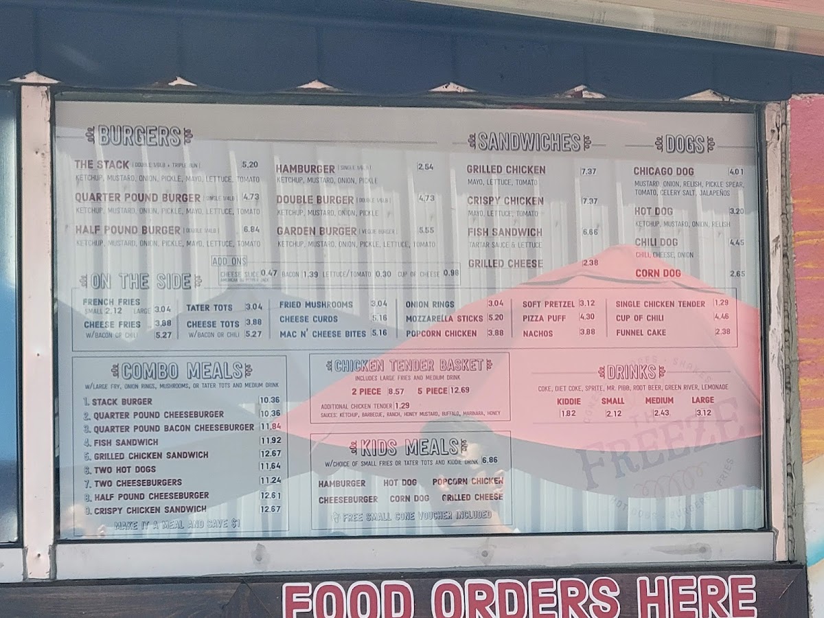 Menu The Freeze-4
