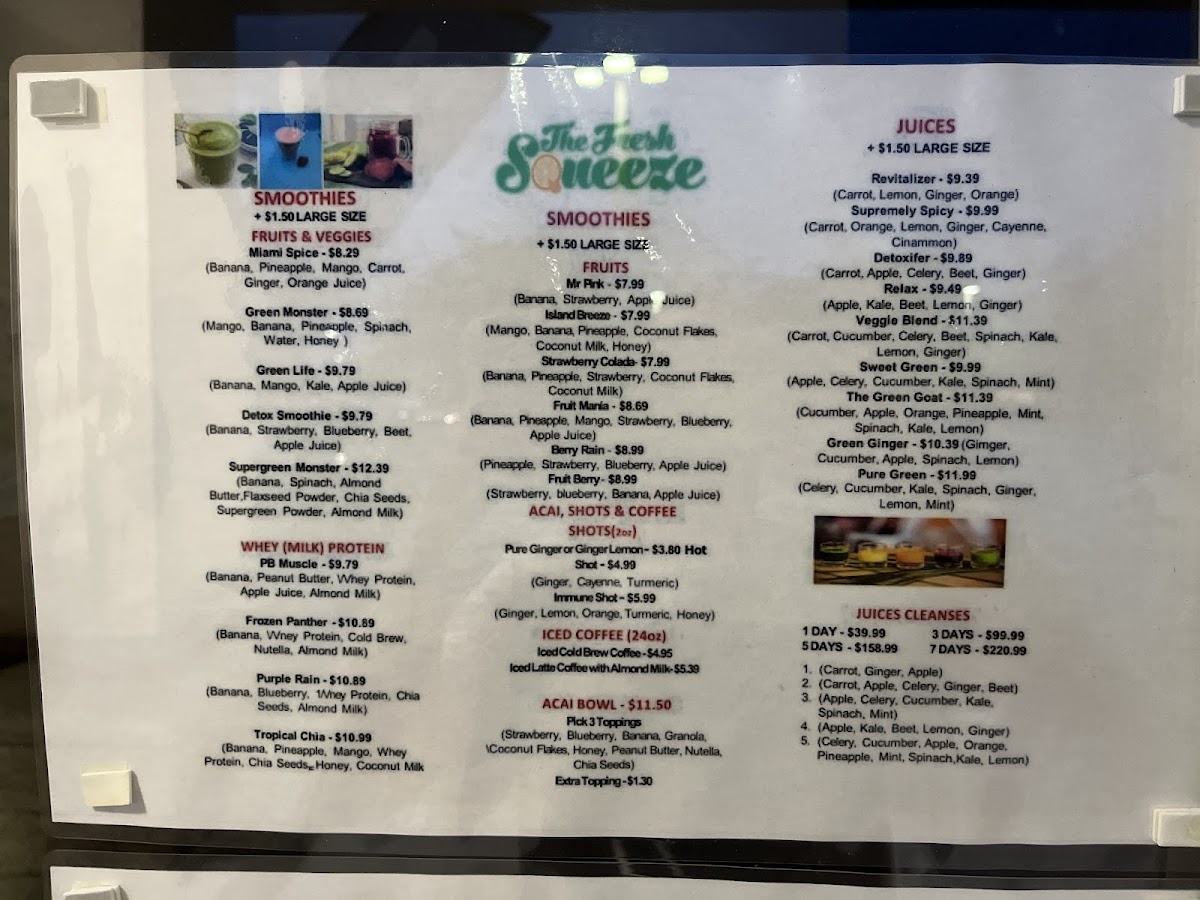 Menu The Fresh Squeeze-1