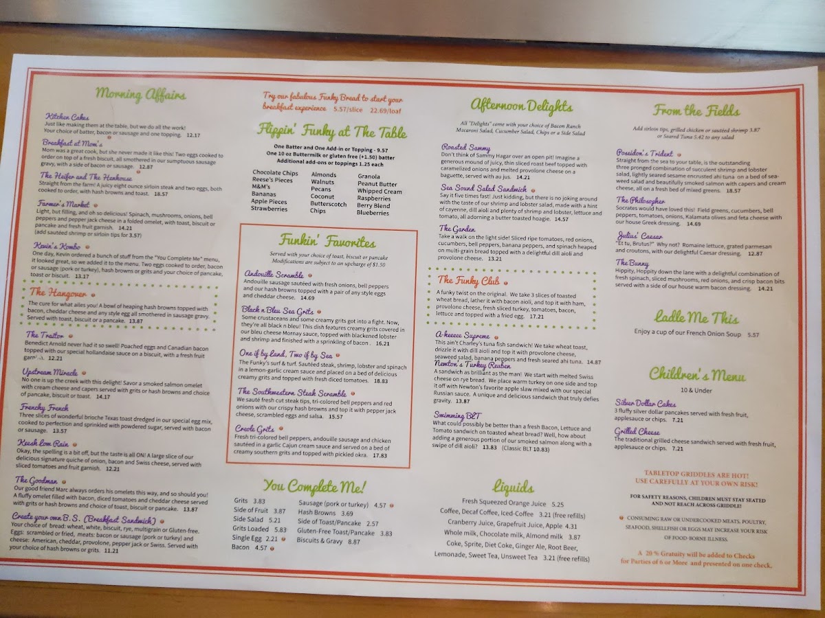 Menu The Funky Brunch Cafe-1