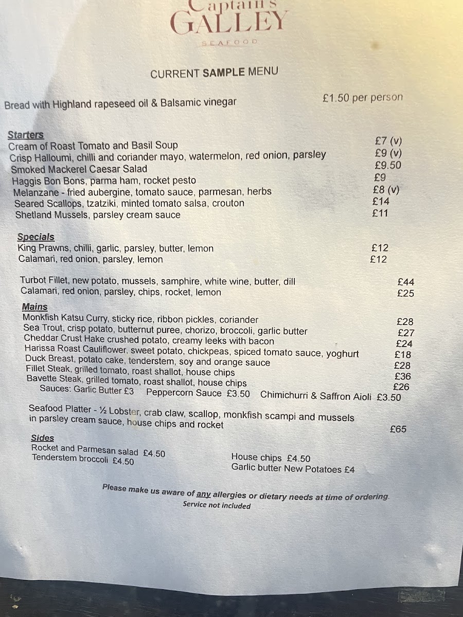 Menu The Galley-1