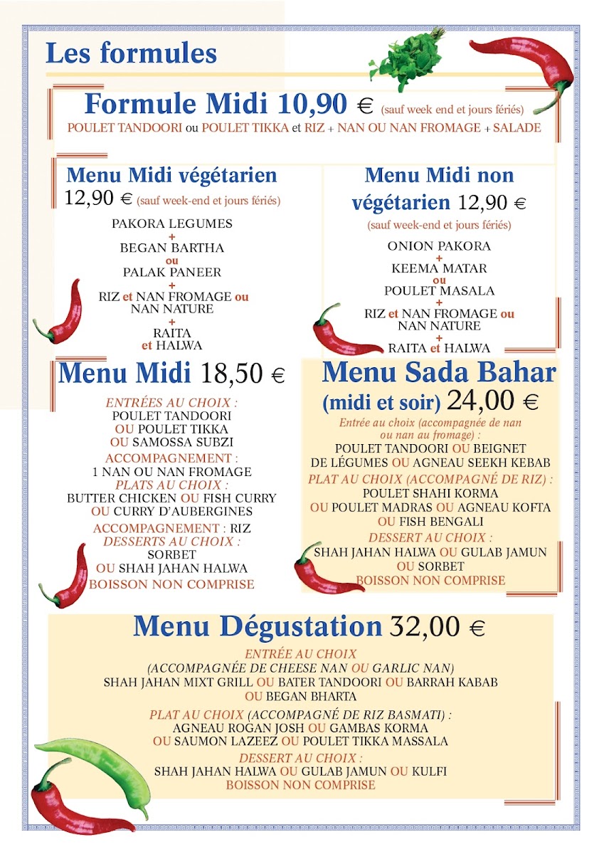 Menu The Gardens Of Shah Jahan-6