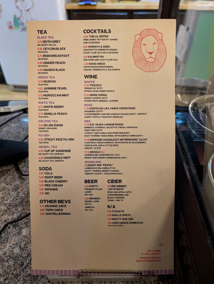 Menu The Gelateria-1
