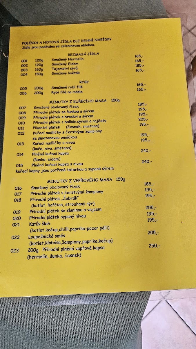 Menu The Golden Horseshoe Inn-1