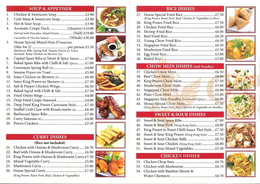 Menu The Golden Phoenix-1