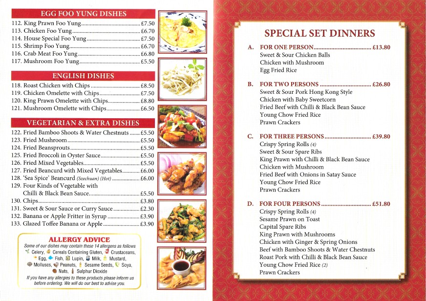 Menu The Golden Phoenix-2
