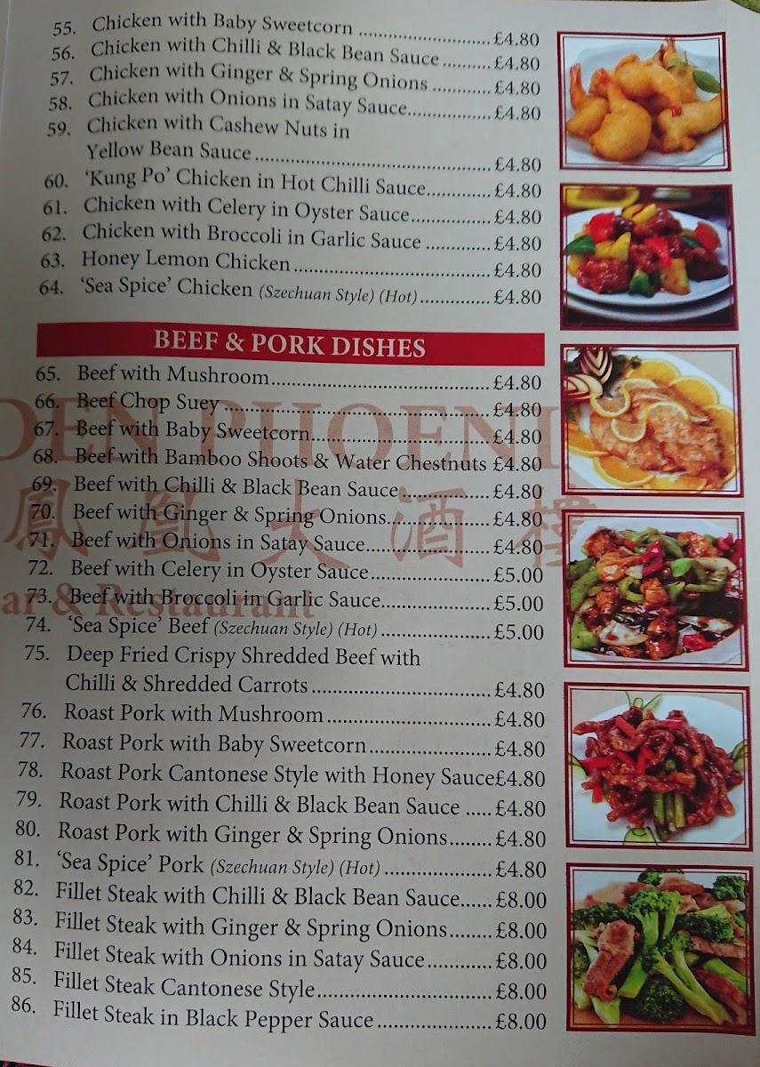 Menu The Golden Phoenix-7