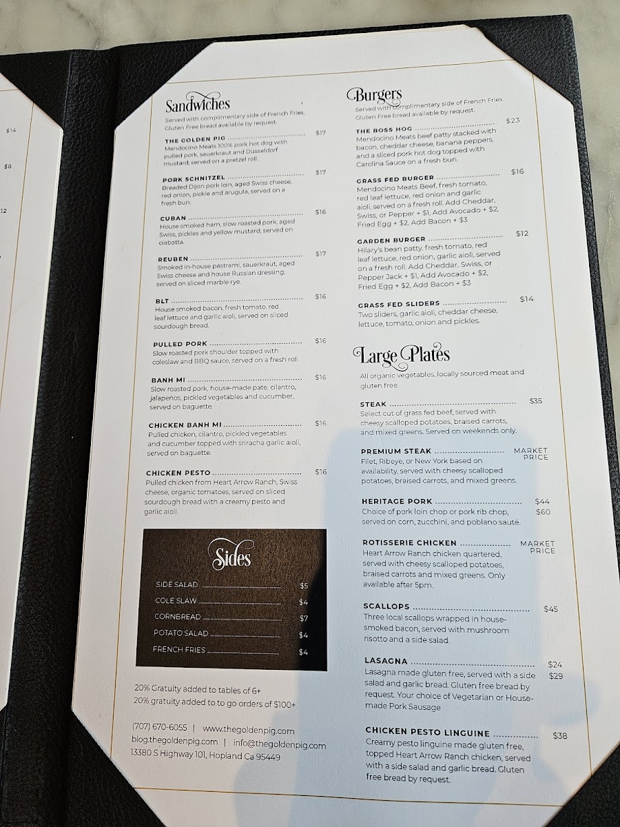 Menu The Golden Pig-1