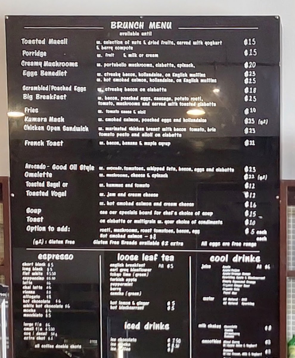 Menu The Good Oil Cafe-1