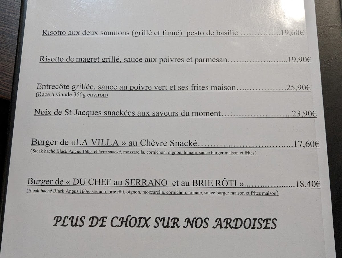 Menu The Gourmet Villa-1