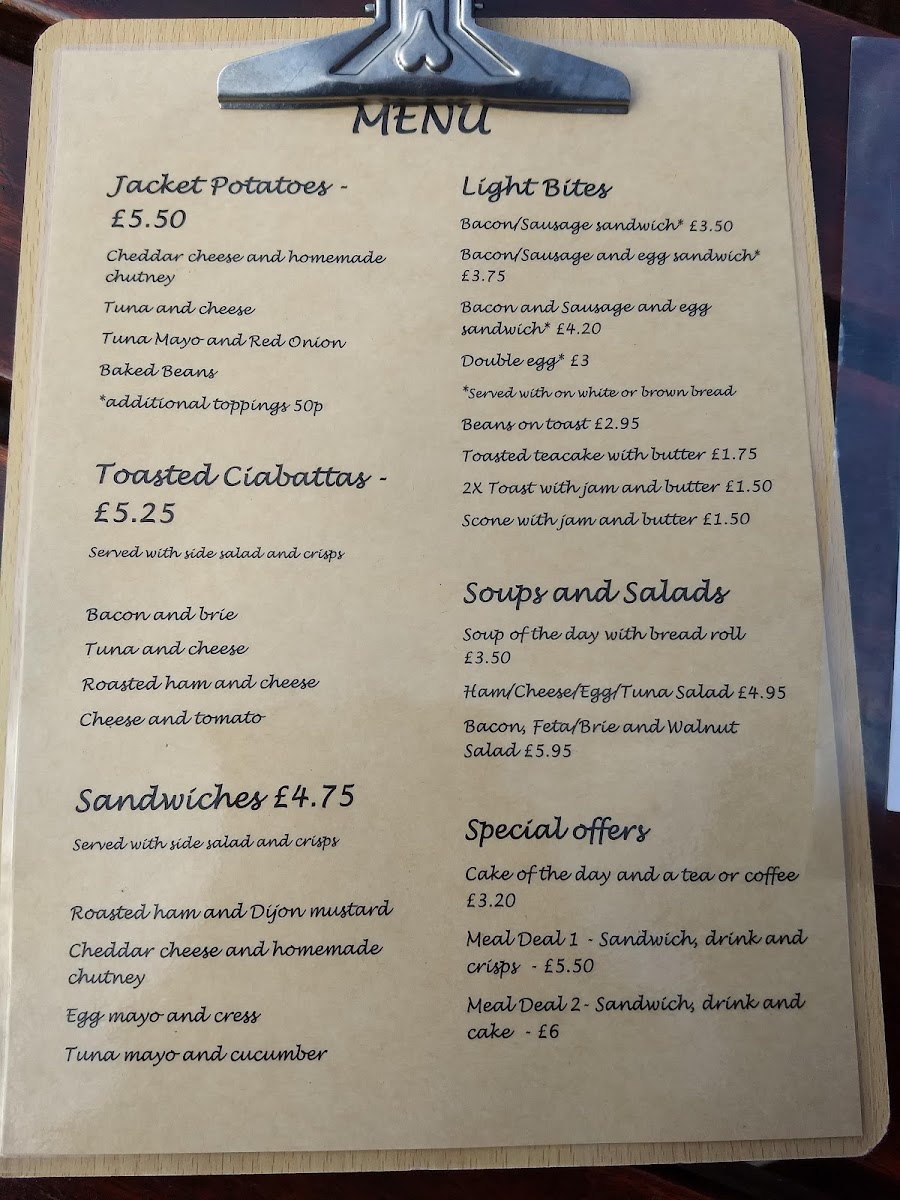 Menu The Grange Coffee Shop And Garden Centre-1