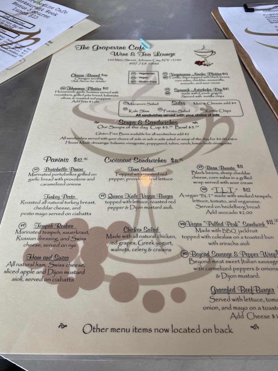 Menu The Grapevine Cafe-7