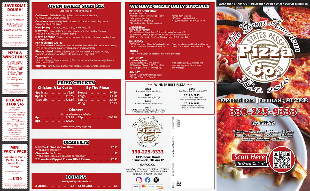 Menu The Great American Pizza Company-2