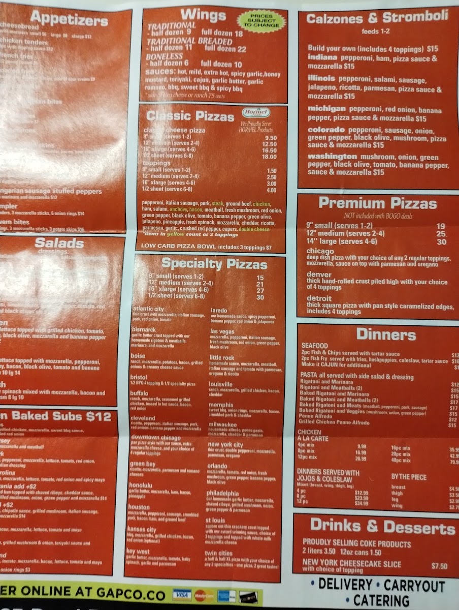 Menu The Great American Pizza Company-4