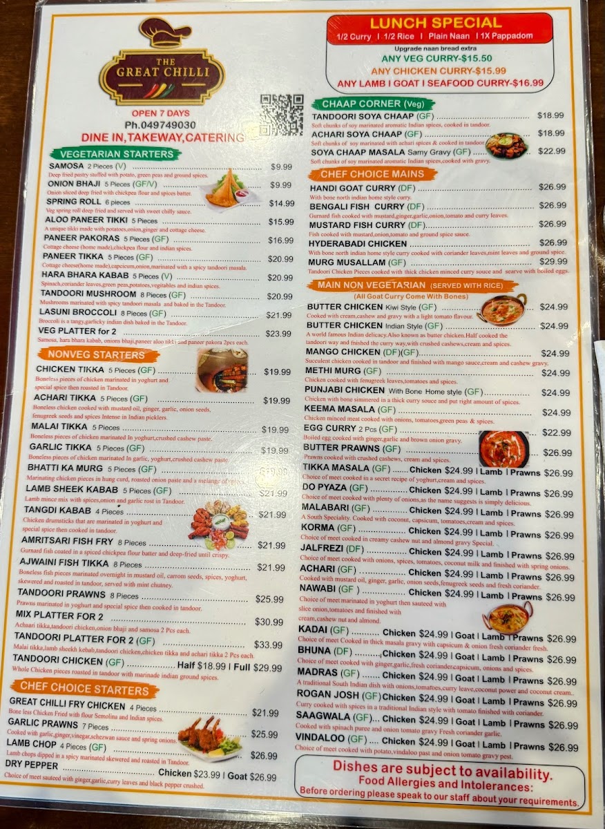 Menu The Great Chilli Indian Restaurant, Lower Hutt-3