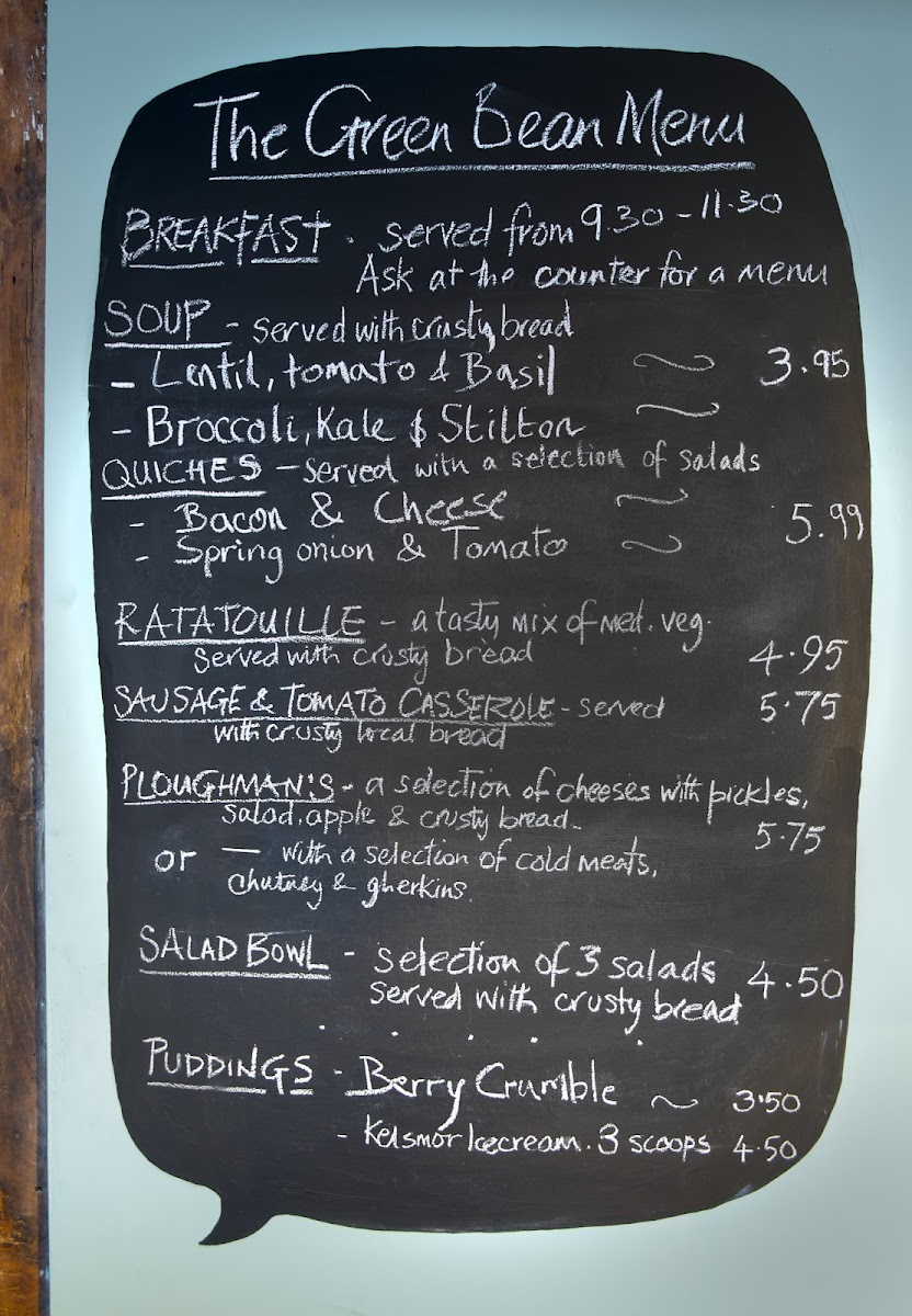 Menu The Green Bean-1