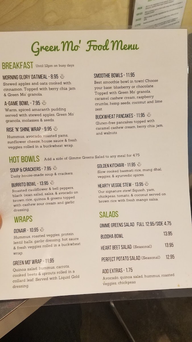 Menu The Green Moustache Organic Café-7