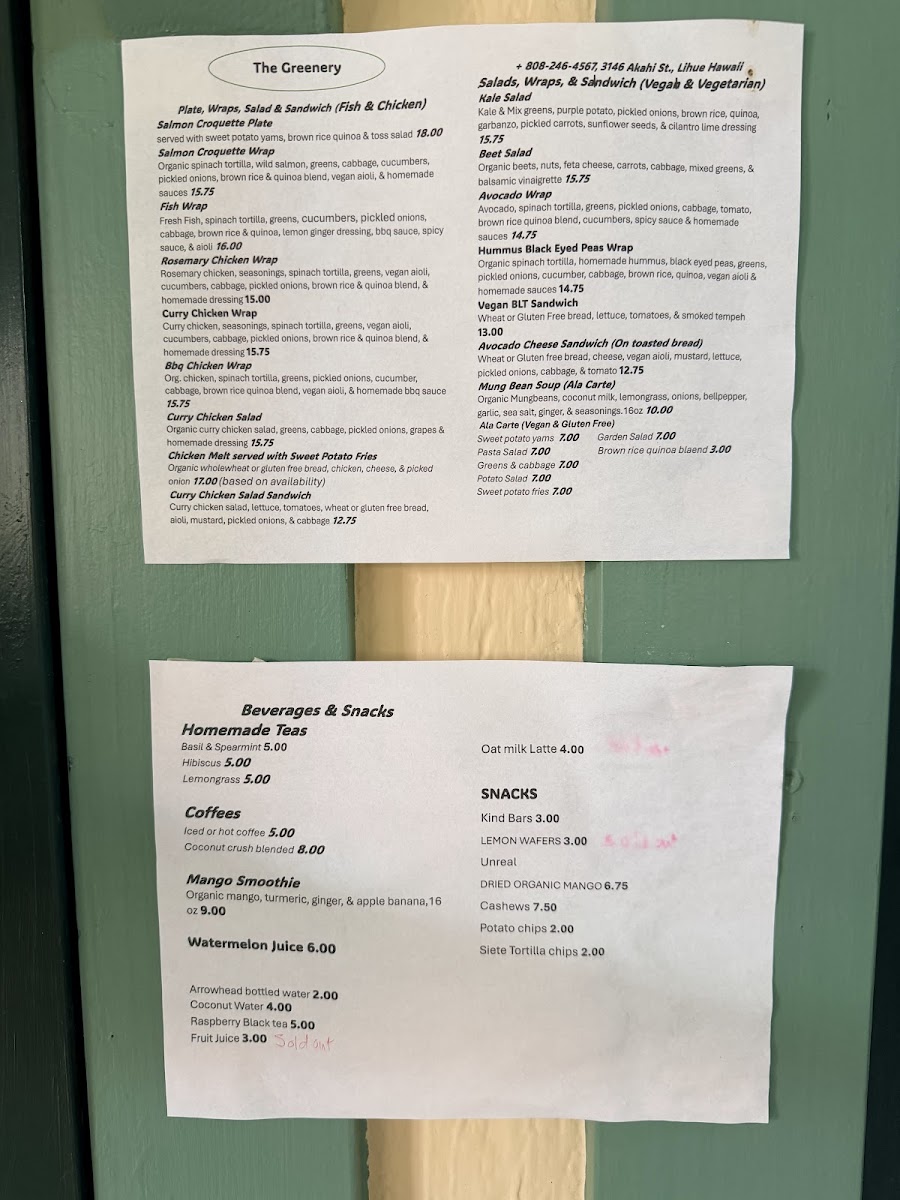 Menu The Greenery Cafe-1
