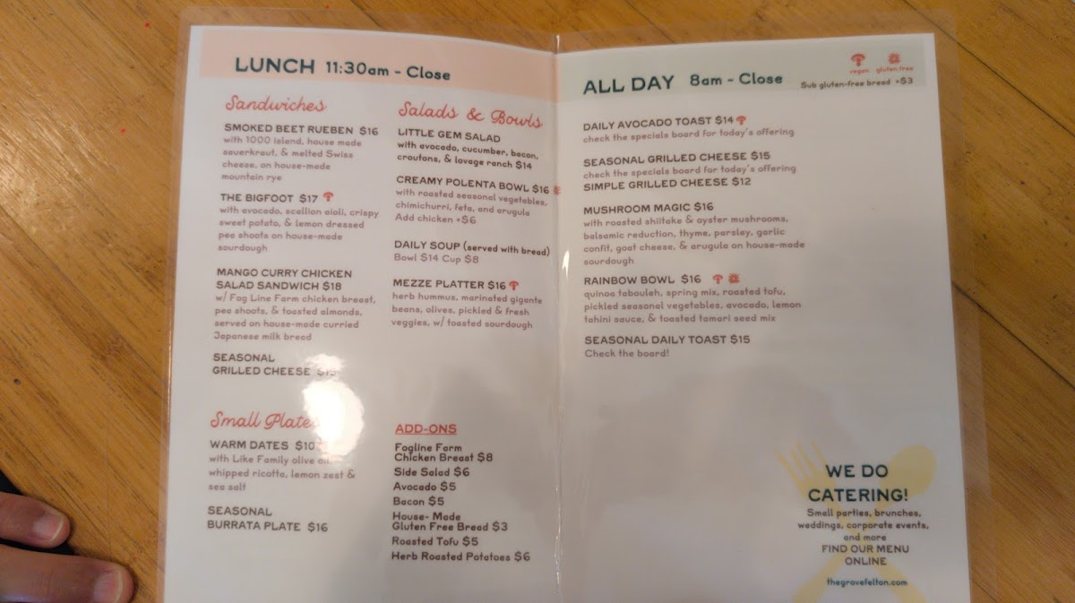 Menu The Grove Cafe And Bakery-1
