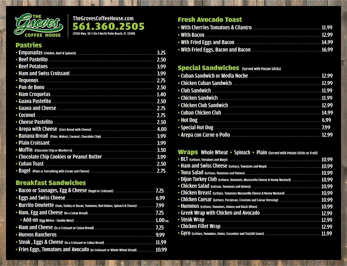 Menu The Groves Coffee House-2