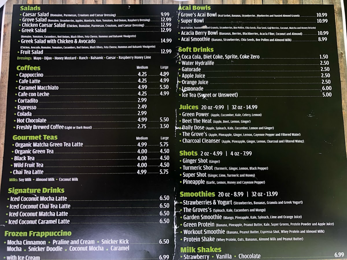Menu The Groves Coffee House-7