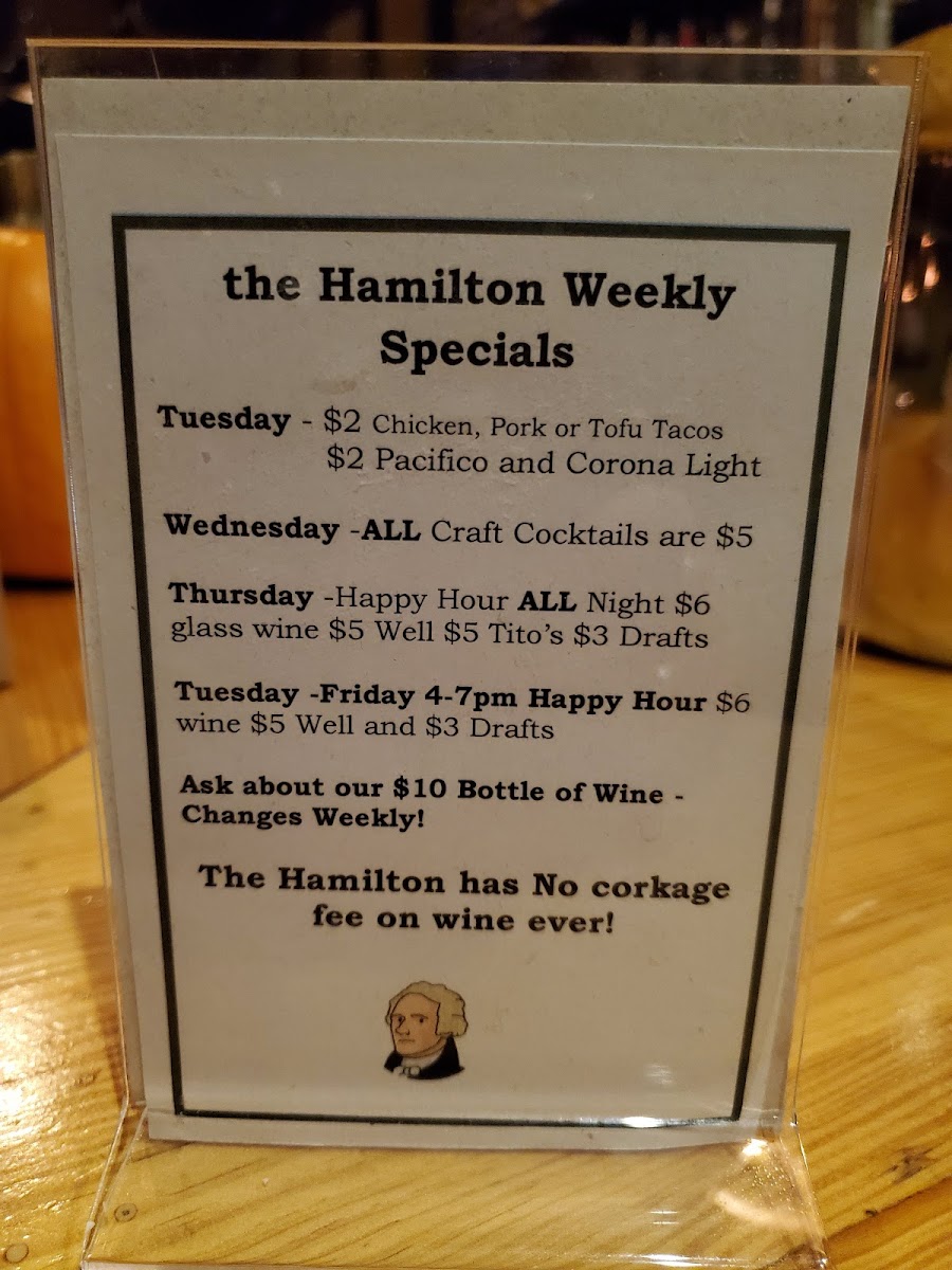 Menu The Hamilton-4